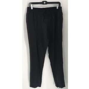 NWT Ovadia & Sons mens black elastic waist pants w/ ribbon trim on sides sz L